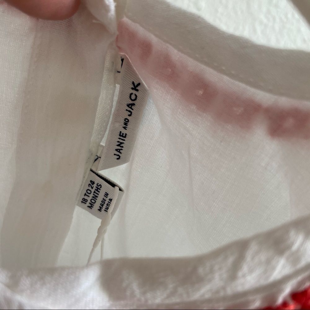 NWT Janie & Jack cotton gauze embroidered dress - Picture 7 of 11
